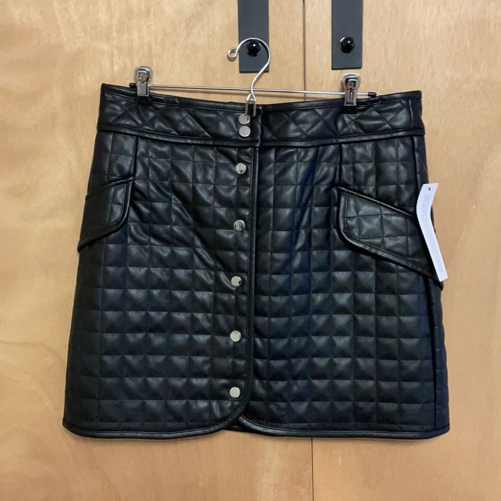 NWT Topshop Quilted Pleather Skirt Size 12